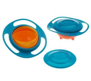 Gyro Bowl Set of 2 Childrens Spill Proof Rotating Bowls —