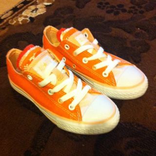 Converse Girls Chuck Taylor All Star Multi Tongue Shoes Orange Size 13