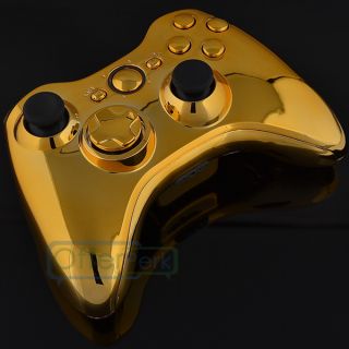 Chrome Gold Xbox 360 Controller Shell with Buttons
