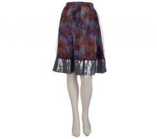 Bradley by Bradley Bayou Floral Skirt with Sequin Border —