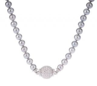 Judith Ripka Sterling Diamonique & Cultured Pearl Necklace —