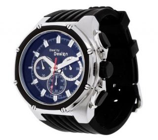 Steel by Design Round Dial Multifunction Silicone Strap Watch