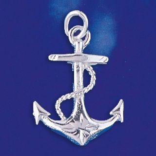 Sterling Silver Mariners Cross Anchor Pendant Sailor Charm Solid 925