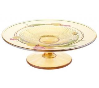 Fenton Art Glass Autumn Gold Iridized Candle Plate —