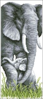 Cross Stitch Kits Elephant Mum and Her Baby