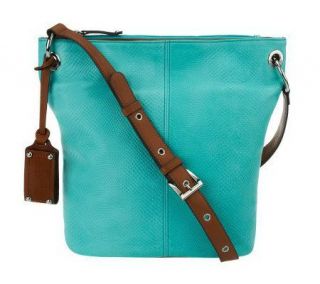 Tignanello Embossed Leather Adjustable Bucket Bag —