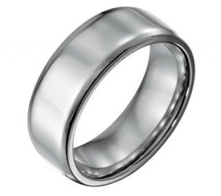 Forza Mens 8mm Steel w/ Beveled EdgePolished Ring —