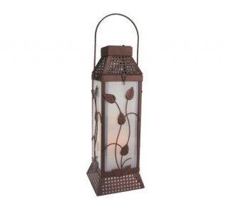 19 Solar Scrolling Vine Lantern with Flameless Candle   M26389