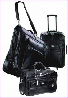 Pierre Cardin 3 Piece Leather Luggage Collection —
