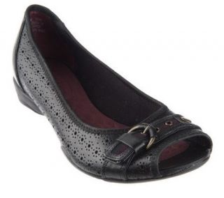 Privo by Clarks Perforated Leather Peep Toe Shoes —