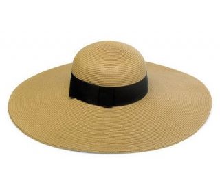 San Diego Hat Company Wide Brim Straw Hat with Bow —