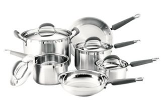  KitchenAid Gourmet Brushed Stainless Steel 10 Piece Cookware Set