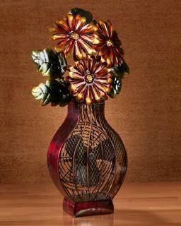 New 6 Deco Breeze Flower Vase Figurine Table Top Fan