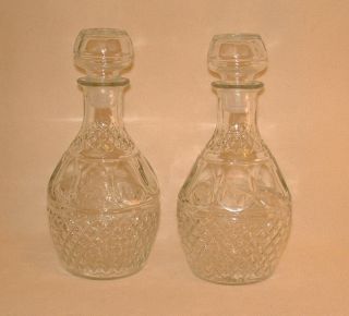 Crown Royal Decanters Set of 2 Glass Decanter With Stoppers Crown