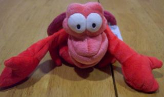  Mermaid Soft Sebastian Crab 6 Plush Stuffed Animal Toy New