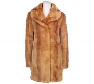 Dennis Basso Textured Faux Fur Shawl Collar Coat —