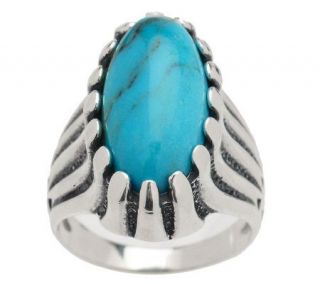 American West Turquoise North South Sterling Ring —