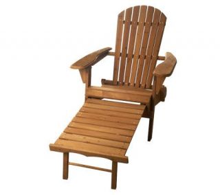 Merry Products Solid Wood Fold&Reclining AdirondackChair with Ottoman 