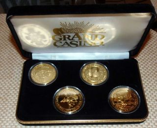 Gold Grand Casino Gold Clad Coushatta Coins 1998 Collector Series
