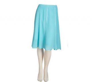 Linea by Louis DellOlio Georgette Gore Skirt w/ Piping Details