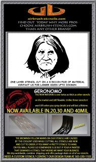 GERONIMO airbrush stencil template harley paint ~ NEW DESIGN