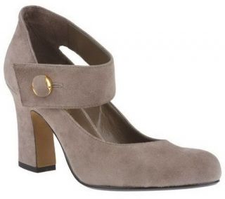 Makowsky Suede Asymmetrical Strap Mary Janes   A209518