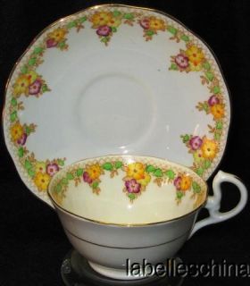  Albert Crown China Teacup and Saucer Trellis Tea cup and Saucer   flaw