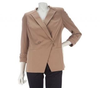 Kris Jenner Kollection 3/4 Sleeve Ruched Cuff Blazer   A222797