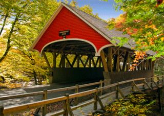 3D and Motion Postcard New England Covered Bridge 437GB