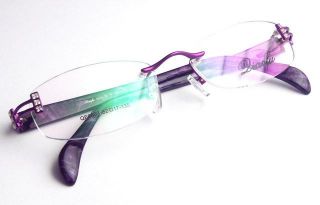 Crystal Eyeglass Frames Ladies Rimless Optical Purple