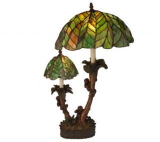 Tiffany Style Palm Tree Table Lamp —