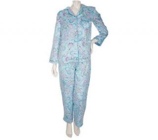 Carole Hochman Printed Brushed Back Satin Pajama Set —
