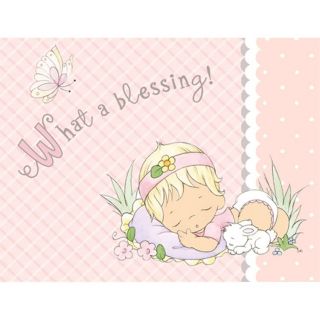 Precious Moments Baby Shower Baby Girl 16 Count Beverage Napkins Party