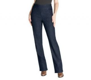 Denim & Co. How Smooth Modern Waist Tall Pull on Jeans   A230660