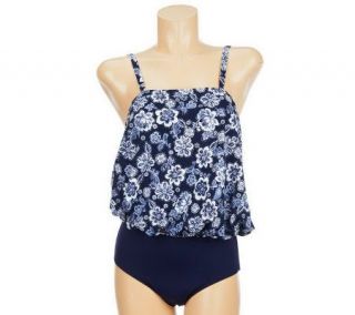 Fit 4 U Tummy Patties Flower Blouson Swimsuit —