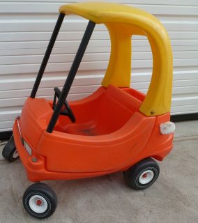  TIKES VINTAGE YELLOW ORANGE BLACK COZY COUPE CAR USED IN BASEMENT ONLY