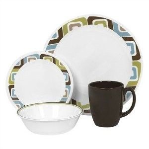 New Corelle 16 Piece Dinnerware Set Dishes Plates Cups Bowls Kitchen