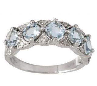 Checkerboard Gemstone & Diamond Accent Sterling Band Ring   J265470