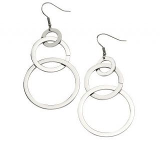 Steel by Design Interlocking Circle Dangle Earrings —