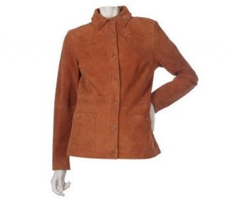 Liz Claiborne New York Fully Lined Suede Jacket with Pockets   A217881