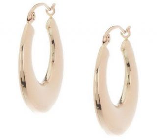 Polished Graduated Hoop Earrings 14K Gold —