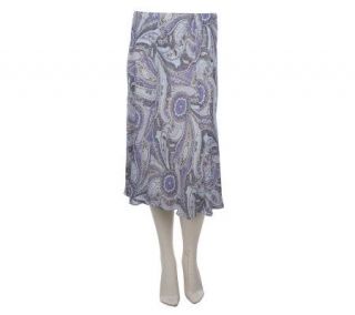 Linea by Louis DellOlio Pull on Paisley Print Skirt   A221794