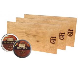 Currier &Reeves Set of 3 Grilling Planks with Food Rubs —