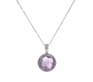 Gemstone & Diamond Accent SterlingPendant with Chain, Boxed — 