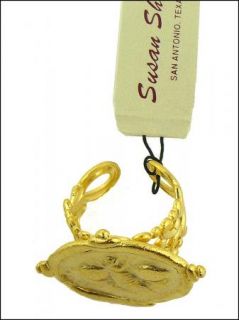 Gold Plated Intaglio Ring Fleur de Lis Susan Shaw Free US Shipping