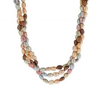 Honora Cultured FreshwaterPearl 6.0mm Baroque Triple Strand Necklace 