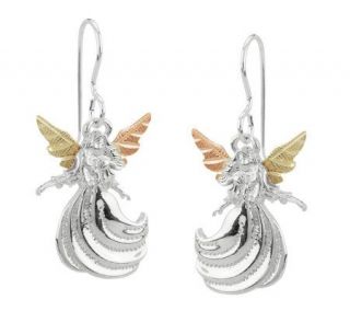 Black Hills Angel Dangle Earrings 12K/Sterling —