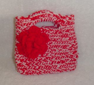 Red Crochet Flower Handbag Gift Box Included Same Day Shipping