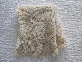 Vintage Antique Hand Crochet Crocheted Pineapple Table Runner Scarf 23