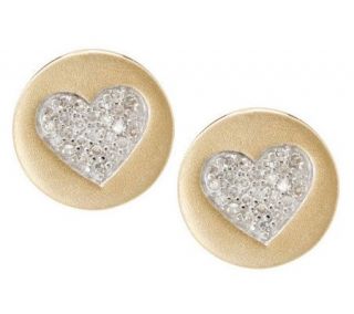 AffinityDiamond 1/10 ct tw Cross or Heart Stud Earrings, 14K Gold 